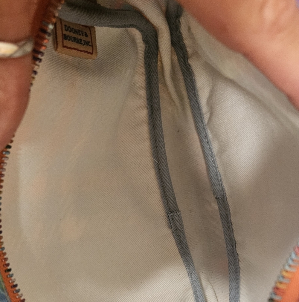 Dooney & Bourke Vintage Crossbody Plaid Handbag Zip Top Colorful Purse - Picture 7 of 9